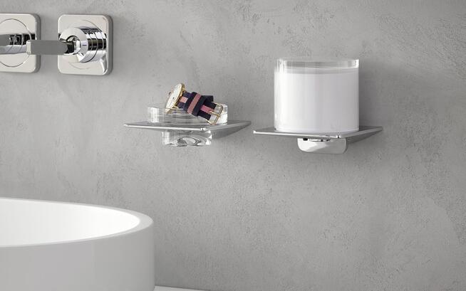 Utensilienhalter und Flüssigseifenspender der Serie art von Emco