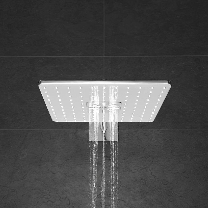 Eckige Kopfbrause SmartActive Acrylglas